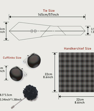 Luxe Heren Cadeauset: Strikdas, Zakdoek, Manchetknopen, Clip & Broche - Perfect voor Bruiloft & Feest