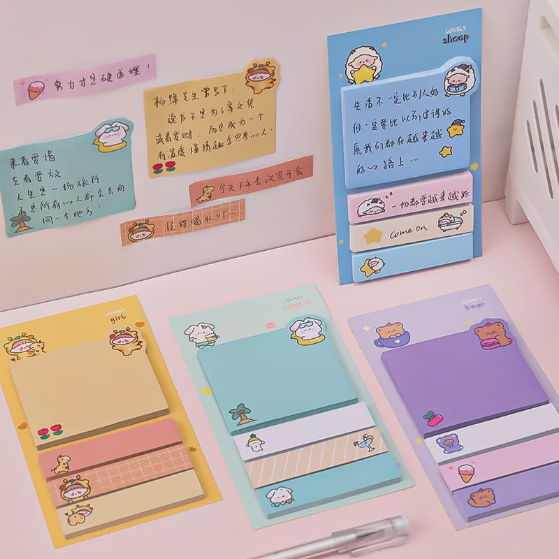 Schattige Kawaii Memo Blokjes met Dieren - Leuke Sticky Notes voor Kantoor & School