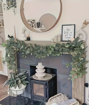Kunst Eucalyptus Slier met Witte Bloesems - 180cm Decoratieve Slir voor Binnen & Buiten