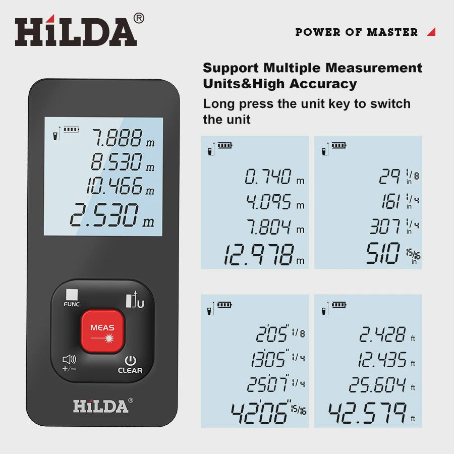 HILDA Laser Afstandsmeter - Precisie tot 120M