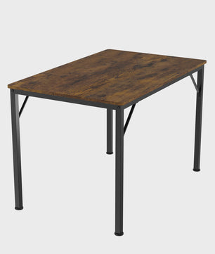 Vintage Rechthoekige Eettafel 110x70 cm - Houtlook Blad & Metaal Frame - Stijlvol & Stabiel
