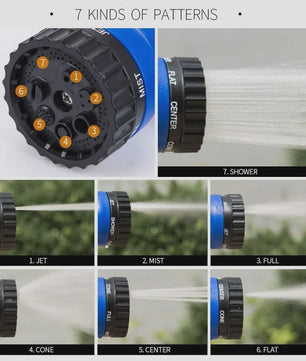 100FT (30m) Flexibele Uittrekbare Tuinslang met 7 Functie Sproeikop