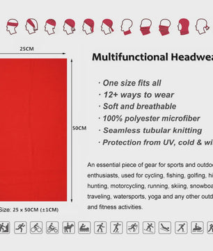 Multifunctionele Bandana Sjaal met UV-Bescherming | Hoofdband, Nekwarmer, Gezichtsbedekking