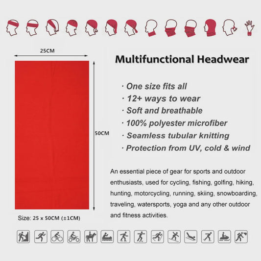 Multifunctionele Bandana Sjaal met UV-Bescherming | Hoofdband, Nekwarmer, Gezichtsbedekking