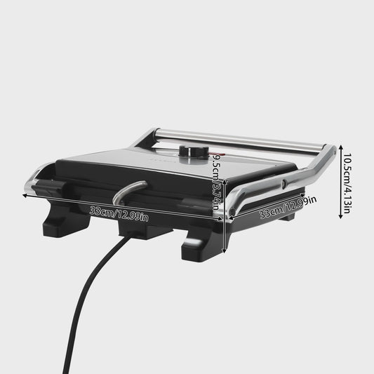 Contact Grill Elektrisch - 2000W Grillplaat met Anti-aanbaklaag & Verstelbare Temperatuur