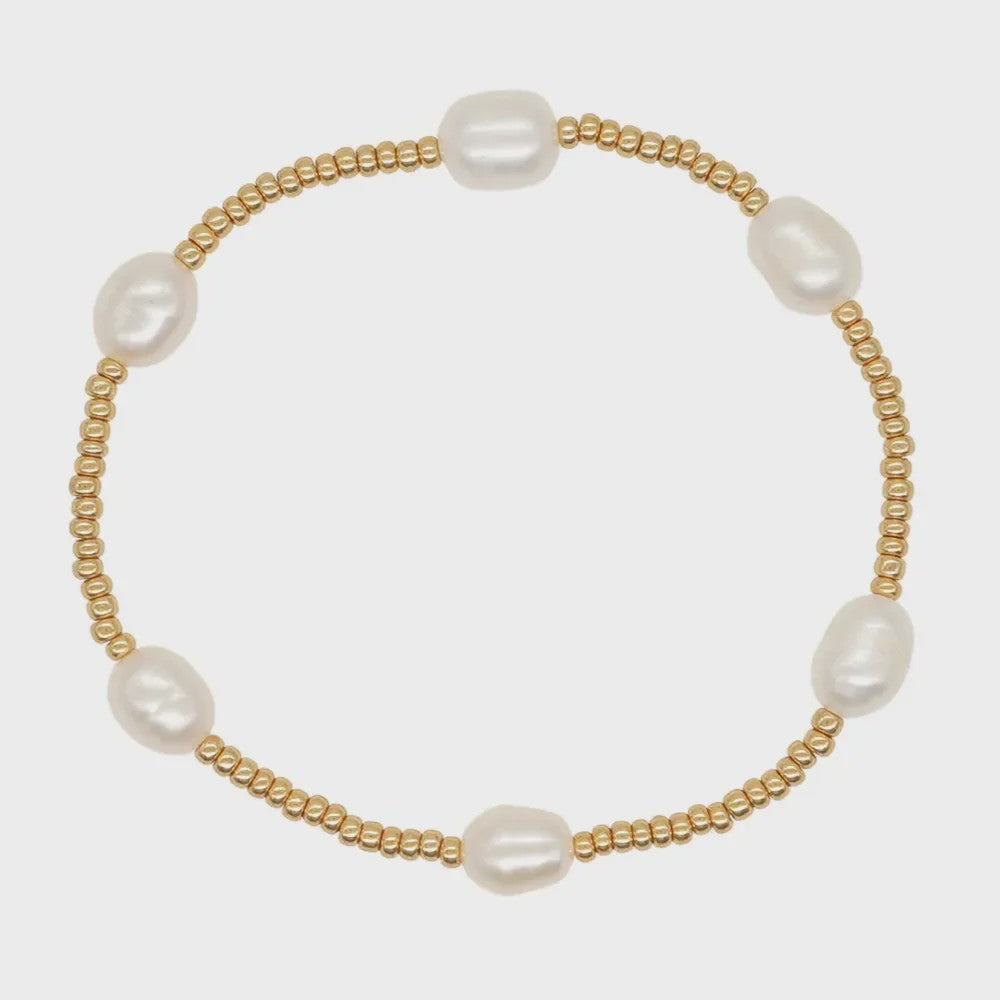 Set van 4 Elegante Armbanden met Goudkleurige Kralen en Parels voor Dames