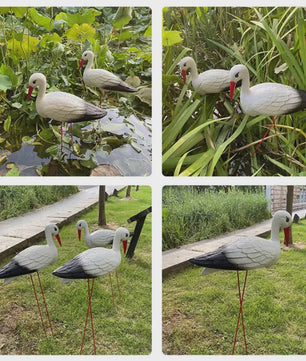Realistische Ooievaar Figuur - Tuindecoratie Vogel Standbeeld