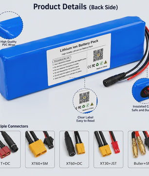 48V 100Ah Lithium Batterij Pack met BMS voor E-bike & Scooter - Inclusief 54.6V Lader