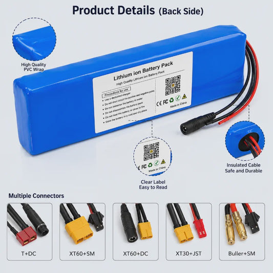 48V 100Ah Lithium Batterij Pack met BMS voor E-bike & Scooter - Inclusief 54.6V Lader