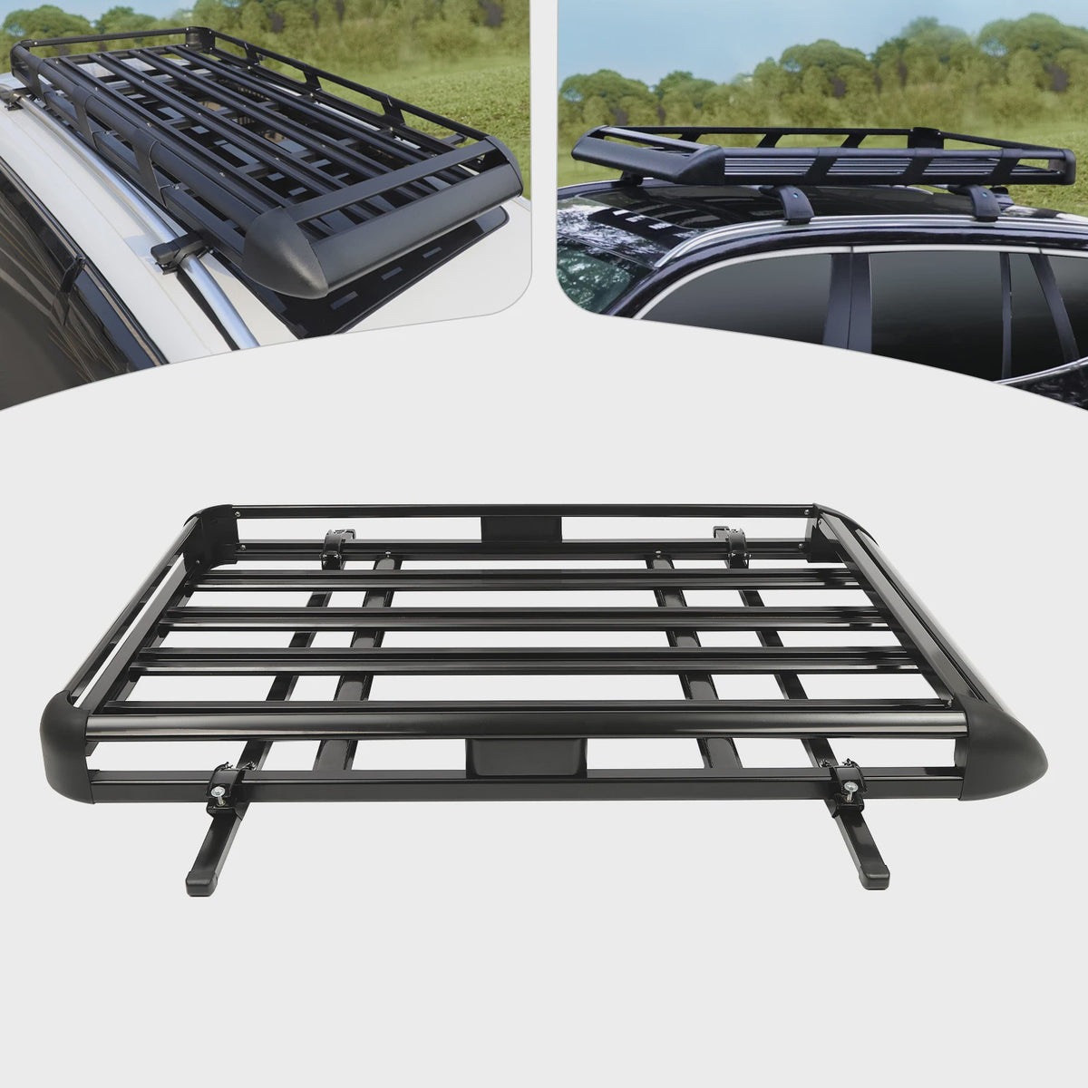 Universele Aluminium Dakdrager Bagagemand Zwart - 140/160x100cm - 150kg Laadvermogen