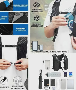 Hydratatie Vest voor Mannen & Vrouwen - Lichtgewicht Ademend Hardloop & Wandelrugzak