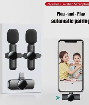 Draadloze Lavalier Microfoon Set - 2.4Ghz, Ruisonderdrukking, Plug & Play voor Smartphones