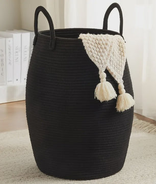 Bohemian Katoenen Opbergmand - Handgeweven Decoratieve Mand met Handvatten