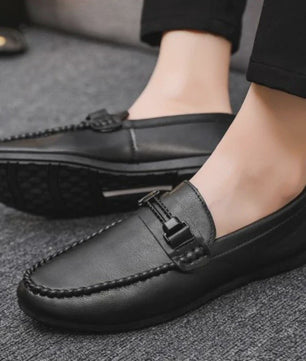 Elegante Heren Loafers met Dikke Zool - Stijlvolle Leren Instappers