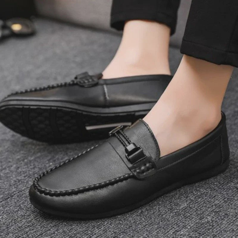Elegante Heren Loafers met Dikke Zool - Stijlvolle Leren Instappers