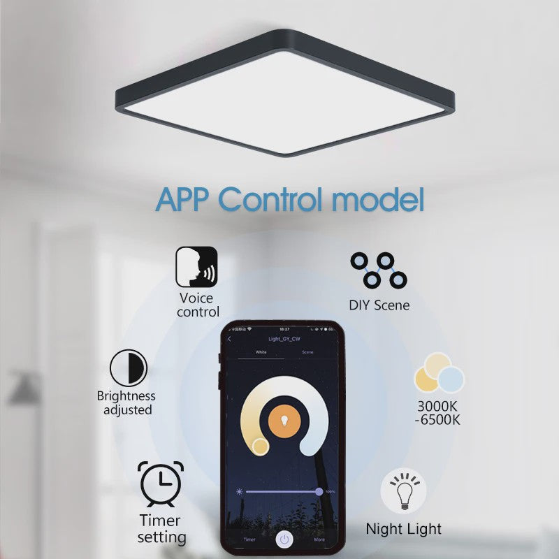 Moderne Smart LED Plafondlamp 36W - Dimbare Verlichting met App & Spraakbesturing