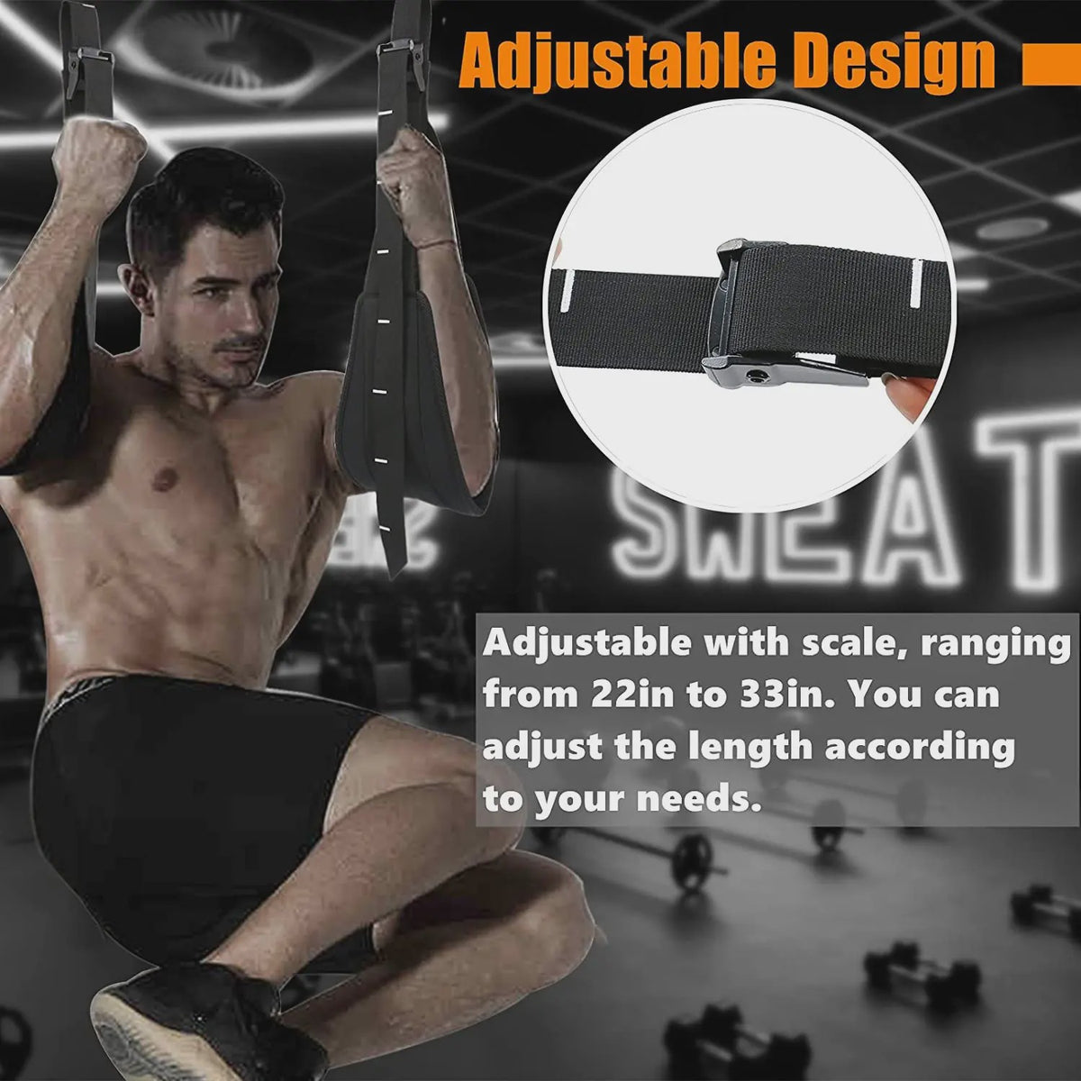 Verstelbare Hangende Buikspierbanden (Ab Straps) voor Pull-up Bar & Home Gym Oefeningen