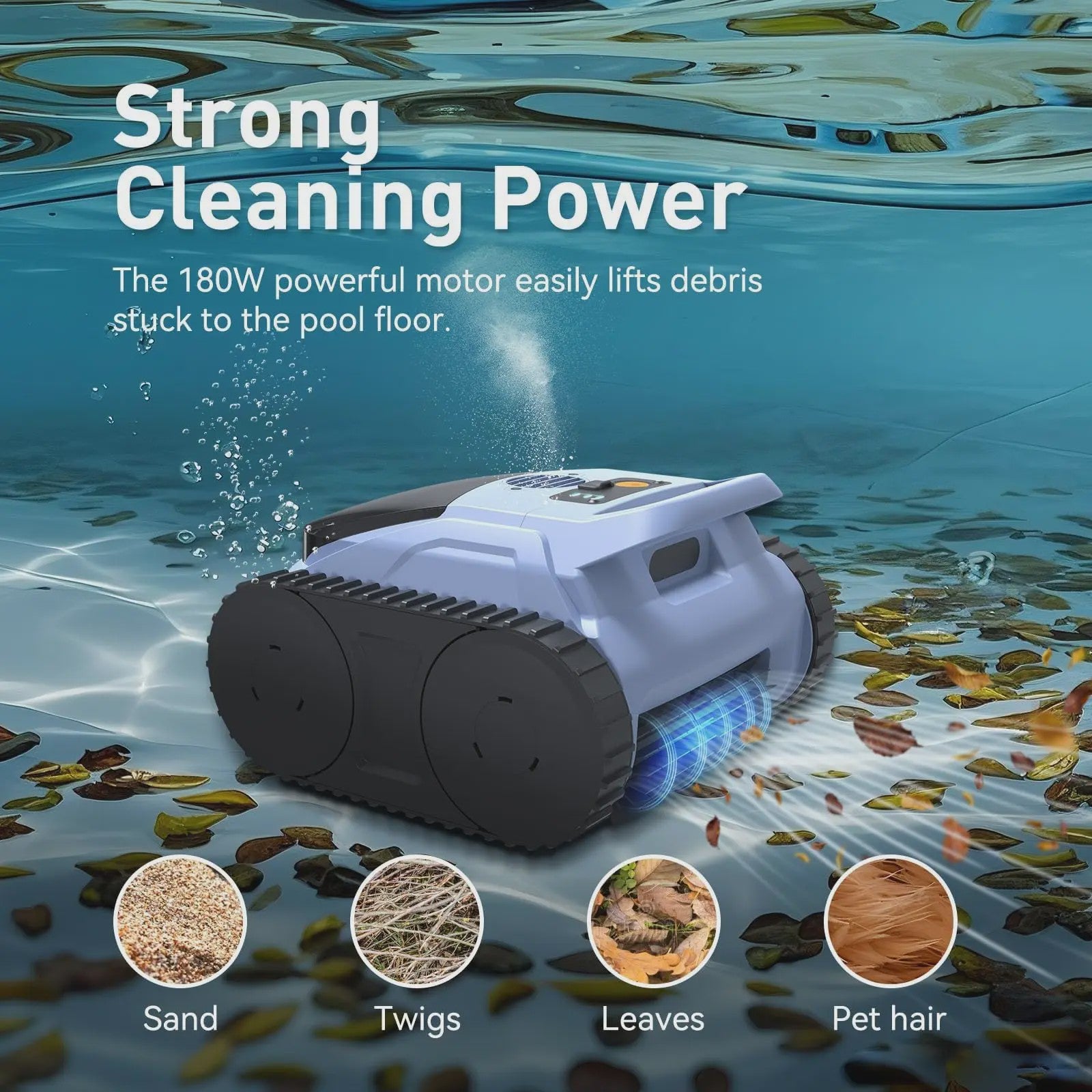 Seauto SAT 20/20PRO Draadloze Zwembad Reinigingsrobot met Sonar Navigatie & Wandklimfunctie