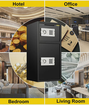 Dubbele Deur Kluis met Elektronisch Slot en Spaarbank Functie - Veilig en Apart Opbergen