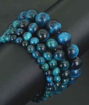 Premium Blauwe Tijgeroog Kralen Armband - Unisex, Meditatie & Helende Sieraden