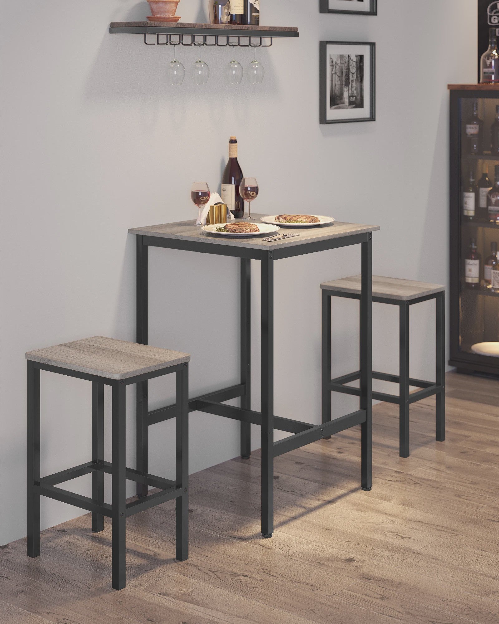 VASAGLE Bartafel Keukentafel Hoog 60x60x92 cm Industrieel Design