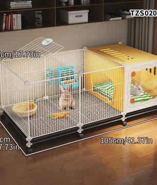 Ruime Kooi voor Konijnen & Cavia's - Multifunctioneel met Schoonmaakbasis & Verstophoek