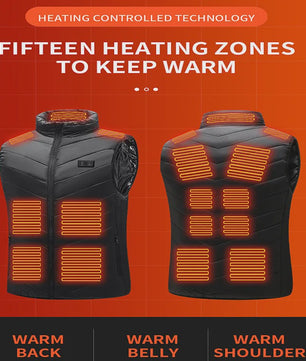 Unisex Verwarmd Vest met 21 Graphene Zones - USB Oplaadbaar voor Sport & Outdoor