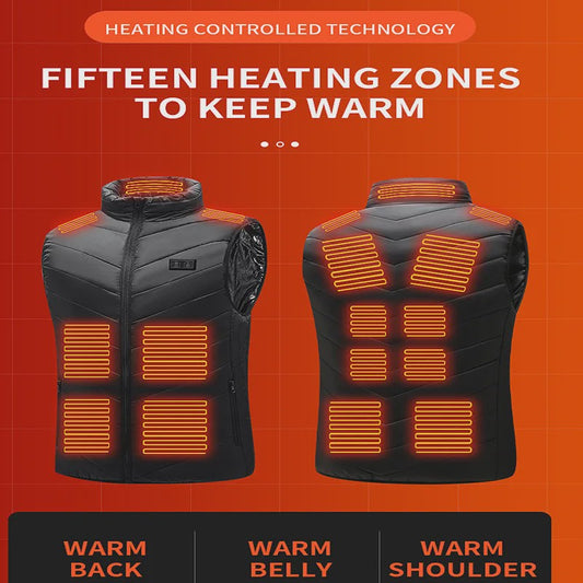 Unisex Verwarmd Vest met 21 Graphene Zones - USB Oplaadbaar voor Sport & Outdoor