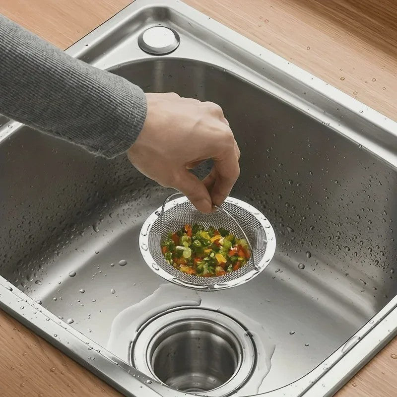 RVS Afvoerzeef met Handvat - Keuken, Douche & Bad - Voorkomt Verstoppingen