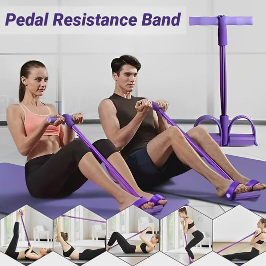 Multifunctionele Fitness Elastiek met Pedalen - Buikspier, Benen & Armen Trainer