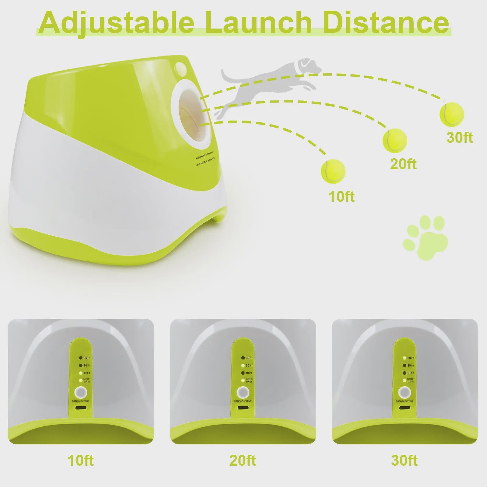 Automatische Hondenspeeltjes Bal Werper met 3 Tennisballen - USB Oplaadbaar