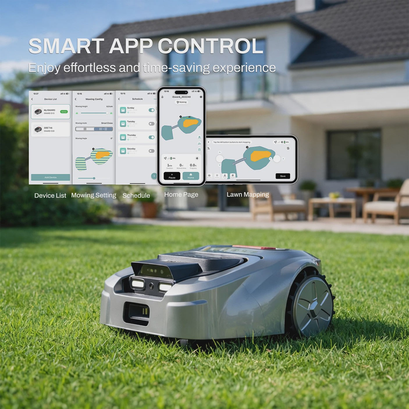 ISWARD GS Robotmaaier: Draadloos, 1000m², RTK+AI Vision, App-bediening, GPS Anti-diefstal