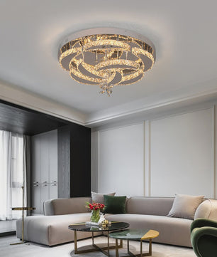 Luxe Kristallen Plafondlamp - Modern LED Verlichting met Dimbare Helderheid en Kleurtemperatuur voor Woonkamer en Eetkamer