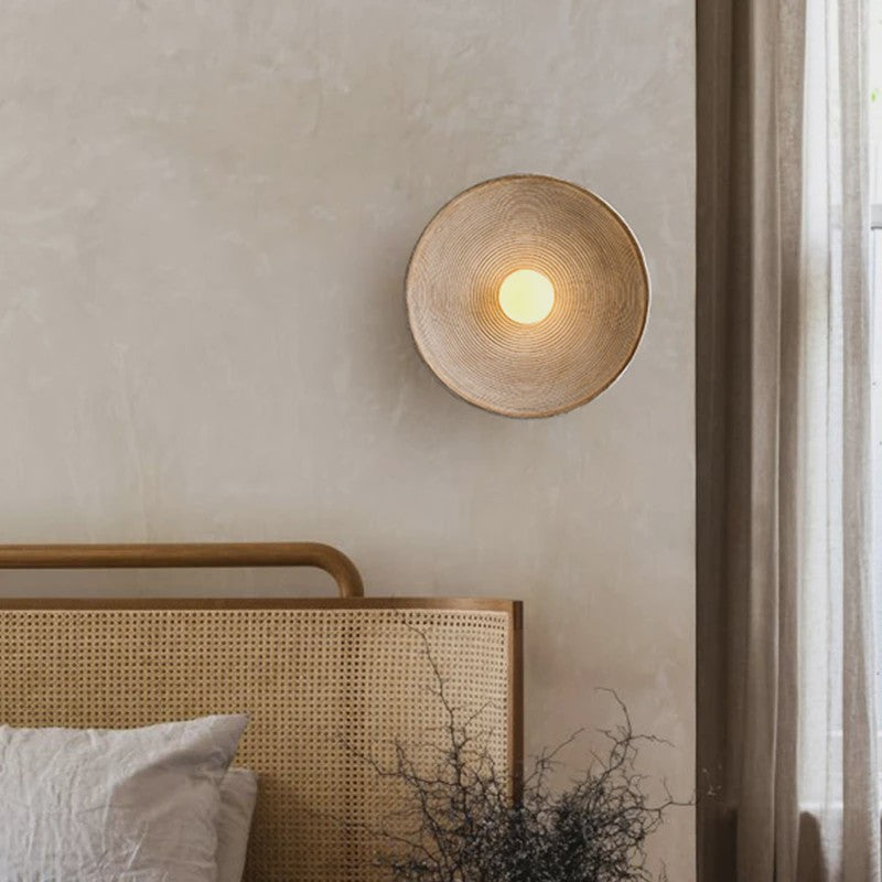 Nordic Wabi-Sabi Wandlamp Rond - Sfeervolle Resin Sconce voor Woonkamer & Slaapkamer