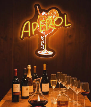 Aperol Spritz Neon Sign LED Cocktail Neon Light for Home Bar Man Cave Kitchen Party Decor Spritz Lover Gift USB Powered Dimmable