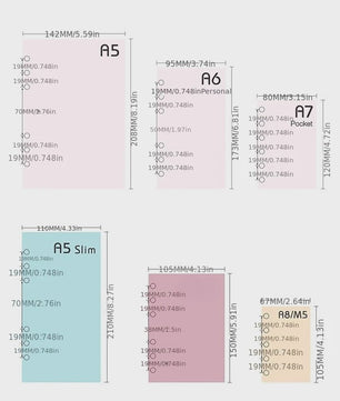 2027 Jaarkalender Navulling voor Planner | A6, A7, M5 | 4-Fold Ontwerp