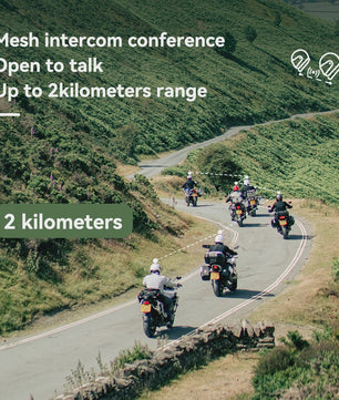 Lexin MeshCom Motorfiets Intercom - Mesh & Bluetooth Communicatie voor 24 Rijders