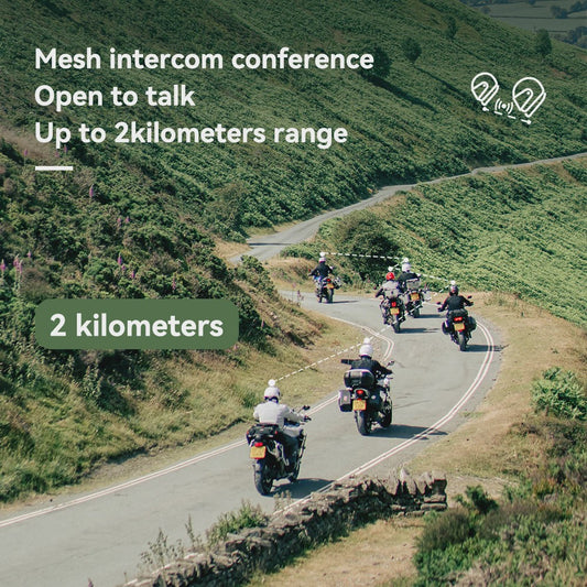 Lexin MeshCom Motorfiets Intercom - Mesh & Bluetooth Communicatie voor 24 Rijders