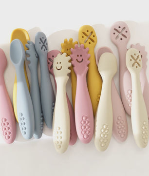 3-delige Siliconen Baby Bestek Set: Lepel & Vork voor Peuters