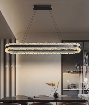 Moderne Ovalen Kristallen Plafondlamp - Hanglamp voor Eetkamer & Keuken