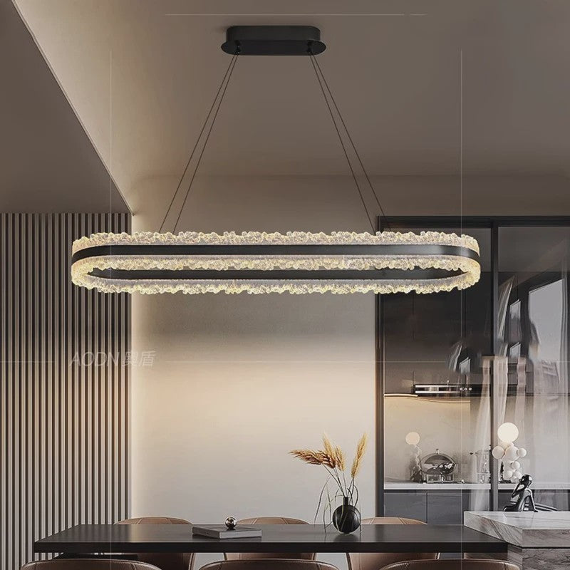 Moderne Ovalen Kristallen Plafondlamp - Hanglamp voor Eetkamer & Keuken