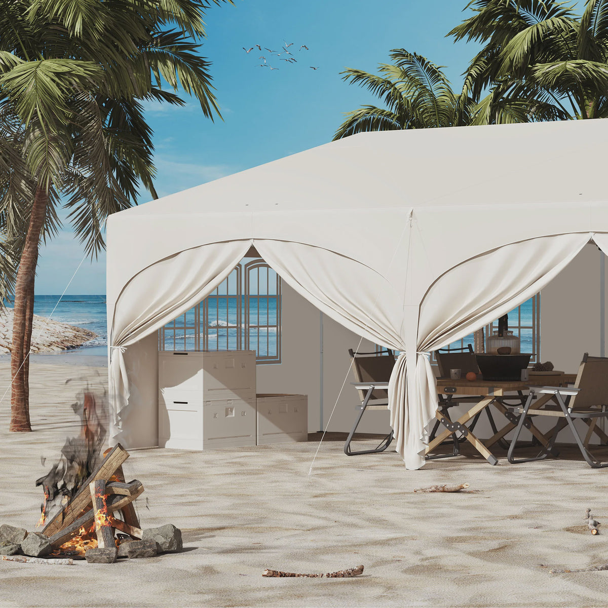 Pop-Up Partytent 3x6m - Verstelbaar, Waterdicht Paviljoen met 6 Zijwanden voor Tuin & Outdoor