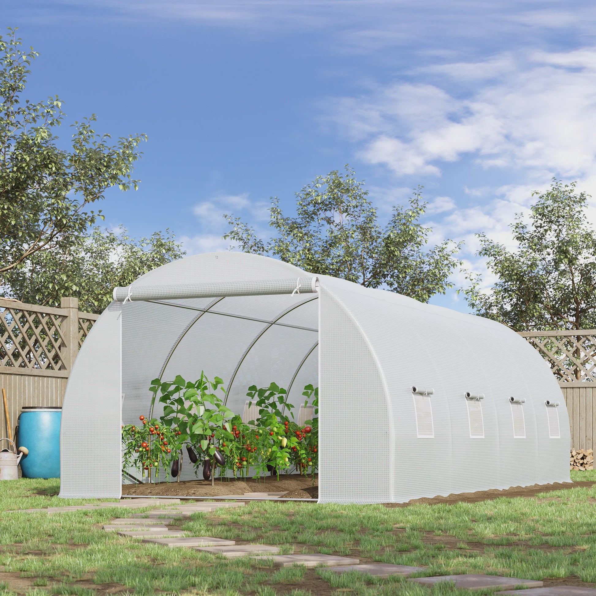 Ruime Tuinkas 18m² - 6x3x2m - Verstevigd Frame met 8 Ramen