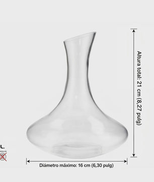 1.5L Glazen Wijnkaraf met Brede Basis voor Snelle Oxygenatie en Anti-Druip Tuit