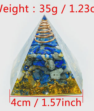 Orgonite Kristal Piramide - Energie & Meditatie Tool - Amethist & Kwarts Decoratie