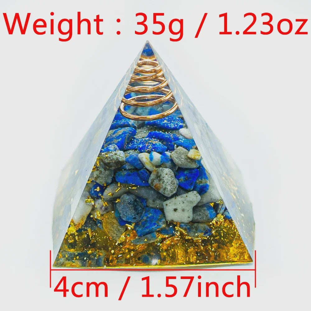 Orgonite Kristal Piramide - Energie & Meditatie Tool - Amethist & Kwarts Decoratie