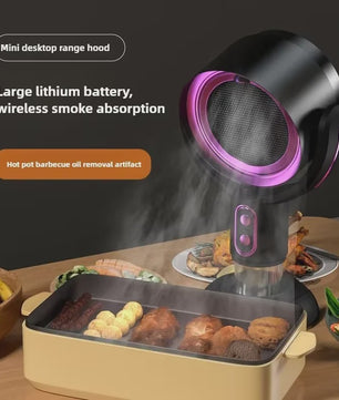 Draagbare Afzuigkap voor Bureau | Oplaadbaar met Luchtfilter voor Keuken, BBQ & Hot Pot
