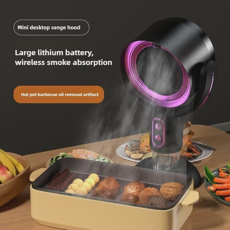 Draagbare Afzuigkap voor Bureau | Oplaadbaar met Luchtfilter voor Keuken, BBQ & Hot Pot