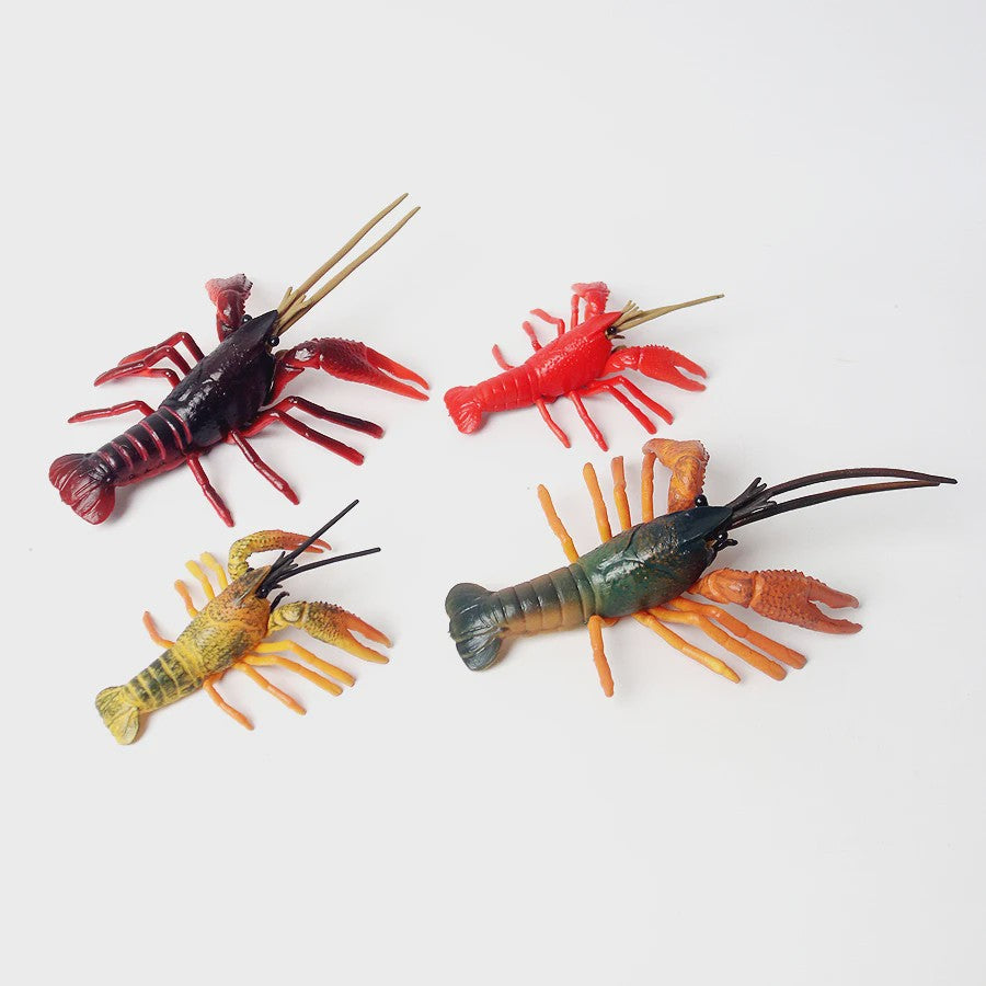 Educatieve Prehistorische Zeedieren Figuren Set: Baculite, Opabinia, Krab & Meer