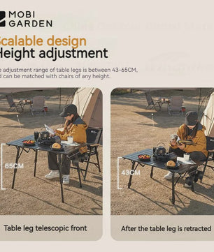 Mobi Garden X-Type Aluminium Campingtafel - Lichtgewicht, Opvouwbaar & Verstelbaar